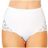 JADEA 6 PEZZI CULOTTA PIZZO 07 SLIP MUTANDA DONNA INTIMO VITA ALTA AARTU07 Colori Bianco Taglia 9