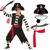 Morph Costume Carnevale Pirata Bambino - Vestito e Accessori per Halloween, Compleanni e Party, Costume Pirata Bambino, 3-4 anni