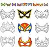 Hifot 9 Pezzi Maschere Supereroe, Carta Bianca Maschere Bambini da Colorare DIY Maschera per Carnevale Festa Compleanno Bambini Ragazzo Accessori per Feste