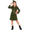 Fun Shack Costume Militare Bambina, Costume Soldatessa Halloween | Giacca Verde, Gonna, Cintura & Cappello, Stile Soldatessa, Perfetto per Halloween, Ideale per il Gioco di Ruolo