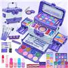 Mrabbitoo Set Trucchi Anallergici per Bambini - 57 Pezzi in Valigetta Lavabile, Giocattoli per Ragazze, Regalo di Compleanno e Natale 4-10 Anni (Viola)