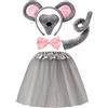 Geyoga Set di Costumi da Topo per Bambini Set di Costume Tutu Gonna Orecchie Naso Papillon Coda di Topo Tutu Gonna Accessori per Costumi Fantasia