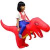 LOLANTA Costume da dinosauro per bambini in costume gonfiabile di Halloween Costumi T-Rex, Rosso, M/6-12 anni, 130-160cm