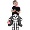 Morph Scheletro a Cavalluccio Bambini, Costume Halloween Bambini | Tuta Integrale Nera Effetto Ossa, Cappuccio & Gambe Posticce, Perfetto per Halloween, Ideale per il Gioco di Ruolo