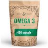 CDF Sports & Health Solutions Omega 3 Olio di Pesce 1000mg - 400 Capsule Alto Dosaggio Qualità Speciale | Acidi grassi essenziali - fish oil puro - formula altamente concentrata - integratore marino premium