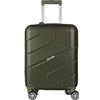 COVERI COLLECTION Trolley rigido utilizzabile come bagaglio a mano, approvato dalla maggior parte delle compagnie aeree low cost, 55 cm, ESPANDIBILE!! Misure 55x40x20 (VERDE MILITARE)