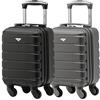 Flight Knight Set Of 2 Lightweight 4 Wheel ABS Hard Case Suitcases Cabin Carry On Hand Luggage Approved For Over 100 Airlines British Airways, easyJet & Maximum Size For Ryanair 40x20x25cm
