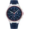 Tommy Hilfiger Orologio analogico multifunzione al quarzo da uomo con cinturino in silicone Blu Navy - 1792057