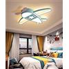 FUMIMID Lampada Da Soffitto A LED Dimmerabile, Design A Forma Di Aeroplano Moderno Del Fumetto, Lampadario in Metallo Acrilico Per Sala Da Pranzo, Bagno, Plafoniere Da Cucina,Colore Opzionale,Blu 59cm
