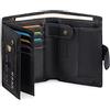 SENDEFN SENFEFN Portafoglio Uomo Vera Pelle Trifold, Portafogli Uomo Blocco RFID con 19 Porta Carte di Credito, Tasca Portamonete, 3 Scomparti Banconote
