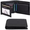 SENDEFN Portafoglio Uomo Bifold Vera Pelle, 10 Porta Carte di Credito Blocco RFID Portafoglio per Uomo con Tasca Portamonete, 2 Scomparti Banconote