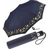 Pierre Cardin Pierre Gardin Easymatic Light Stella Metallico Ombrello tascabile, Blu/Oro, 101 cm, Elegante e alla moda con un tocco di fantasia