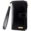 ANDOILT Donna in Pelle per con RFID Blocco Carta di Credito Titolare Cerniera Portamonete Cellulare Borsetta Nero