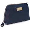 Catwalk Collection Handbags - Pochette Trucchi Donna in Pelle - Borsa Trucco Media - Beauty Case per Cosmetici - Scatola Regalo - Emma - Blu