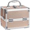 Joligrace Valigetta porta Trucchi Professionale Cofanetto Completa Beauty Case Donna Viaggio, porta Smalti per Unghie, per Estetista Per Cosmetici Organizzatore con Specchio, Oro