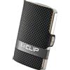 I-CLIP Portafoglio in acciaio inossidabile con fermasoldi intercambiabili - Portafoglio sottile - Portafoglio in pelle - Portacarte in acciaio inossidabile - Milanaise Nero satinato
