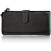 AprinCtempsD Portafoglio in Vera Pelle Porta carte di credito Lungo Portamonete Elegante Pochette Grande Capacità Cerniera per Donna (Nero)