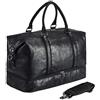 seyfocnia Borsa da viaggio in pelle con tasca per scarpe, borsa da viaggio per la notte, impermeabile, in finta pelle, grande, da viaggio, borsone da viaggio per uomini o donne, A3-nero., Color, Classico