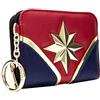 Captain Marvel Carol Danvers Cosmic Kree Stile di Tuta Borsa/Portamonete Clutch con Tasca Portamonete & Porta Carte, Rosso