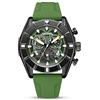 MEGIR Orologi sportivi al quarzo da uomo Cronografo militare 24 ore luminoso grande faccia con cinturino in silicone, Verde