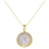 COAI Collana Argento 925 da Donna Placcata Oro 14K con Ciondolo in Pietra di Luna Naturale, Collana Donna Pietra di Luna Adularia
