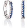 Namana Orecchini a Cerchio Piccoli in Argento Sterling 925 per Donne e Ragazze, Orecchini Cerchio Piccoli con Pietre Zirconi Blu, Orecchini Donna 'Huggie', Orecchini a Cerchio Blue Zaffiro