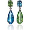 Namana Orecchini Donna in Argento Sterling 925 con Pietre Blu e Verdi, Orecchini Pendenti Donna in Argento 925 con Pietre Asimmetriche Azzurre e Verde Chiaro, Orecchini Pendenti Originali da Donna