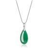 COAI Collana da Donna in Argento Sterling 925 con Ciondolo Lacrima/Goccia d'Acqua in Agata Verde, Collana Agata Verde da Donna