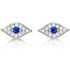 Diamond Treats Piccoli Orecchini Malocchio in Argento 925, Mini Orecchini con Occhio Malvagio per Donna e Ragazza, Orecchini Donna Argento 925 con Pietre Zirconi, Disegno Occhio Turco