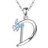 EUDORA Harmony Ball EUDORA Collana Iniziale 925 Sterling Silver 26 Alfabeto Lettera Personalizzata Collane con Ciondolo Regali per le Donne Signore Ragazze Festa Della Mamma, Catena da 45 cm