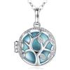 EUDORA Harmony Ball Collana Chiama Angeli Gravidanza con Albero della Vita, CZ con Collana con Ciondolo Medaglione a Forma di Carillon Musicale per Donna, Regalo di Gioielli, Catena da 76 cm e 114 cm