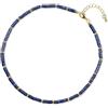 COAI Collana Girocollo da Donna con Perline di Lapislazzuli, Collana Donna Cristalli Narurali Rondelle di Pietre Semipreziose