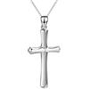 YAFEINI Collana con croce, collana con ciondolo religioso a forma di croce in argento sterling, crocifisso, inciso, fede, speranza, amore, regali per donna e uomo (collana con croce in argento)