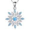 INFUSEU Collana Fiocco Di Neve, 925 Sterline Argento La Ragazza Della Neve Pendente Fiocco Di Neve In Zirconia Cubica Gioielleria Collana Elegante Donna