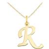 forme di Lucchetta - Ciondolo Lettera R Iniziale Nome in Oro Giallo 9 carati, Catenina d'oro 45cm, Collane d'Oro Vero per Regalo Donna Ragazza
