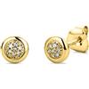Orovi Orecchini Donna Oro Giallo 9KT Orecchini a Lobo rotondi e Diamanti naturali 0,05 ct, gioiello anallergico confezionato in un elegante astuccio portagioie