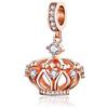 luvhaha Ciondoli con corona in oro rosa Ciondoli in argento sterling adatti Charms Bracciale Collane Gioielli per Donne Mamma Moglie