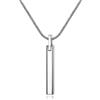 COAI Collana da Uomo in Acciaio Tungsteno con Pendente Barra Squadrata 55cm