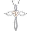 FJ Collana Lettera V Argento 925 Donna Collana con Ciondolo Angelo Custode Collana Iniziale Alfabeto con Zirconia Cubica Gioielli Regalo per Donna