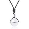 COAI Collana Unisex con Ciondolo Sfera di Cristallo di Rocca, Collana Quarzo Ialino Pendente Pietra Naturale Bilanciamento Reiki con Laccio Regolabile per Uomo e Donna