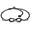 SERASAR Cavigliera Donna Argento Nera 316L Infinito Gioiello Elegante con Zirconi Regolabile Resistente all'Acqua Estate Mare Spiaggia Piede Ragazze Idee Regalo in Confezione
