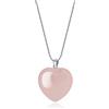 COAI Collana da Donna in Argento 925 con Ciondolo Cuore in Quarzo Rosa, Collana Quarzo Rosa Pietra Naturale da Donna
