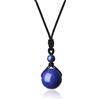 COAI Collana Unisex con Ciondolo Sfera di Lapislazzuli, Collana Lapislazzuli Pendente Pietre Naturali Bilanciamento Reiki con Laccio Regolabile per Uomo e Donna