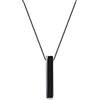 COAI Pendente Barra Rettangolare in Ossidiana Nera, Collana Lunga Pendente Unisex con Catena in Acciaio Inox