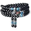 COAI Bracciale Collana 108 perle Mala in Ossidiana e Pietre Naturali, Rosario Buddista Unisex