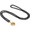 COAI Collana Mala 108 Perle di Ossidiana Arcobaleno Annodate a Mano con Ciondolo Albero della Vita in Acciaio Inox, Collana Rosario da Uomo e da Donna Pietre Dure