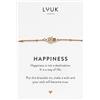 LUUK LIFESTYLE Bracciale con ciondolo mano di Hamsa in acciaio inossidabile (max 20 cm) con dedica messaggio HAPPINESS, fidanzata, portafortuna da viaggio, gioielli yoga, rosa