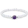COAI Bracciale da Donna con Perle di Pietra di Luna e Perla Centrale in Ametista