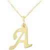 forme di Lucchetta - Ciondolo Lettera Iniziale Nome A in Oro Giallo 9 carati - Catenina d'oro 42cm estendibile 45cm, Collane d'Oro Vero per Regalo Donna Ragazza