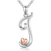 CELESTIA Donna Collana con Iniziale Nome Argent Sterling 925 Ciondolo Cuore Lettera A~Z Gioielli Personalizzato Regali Donne Fidanzata Figlia Compleanno Natale
